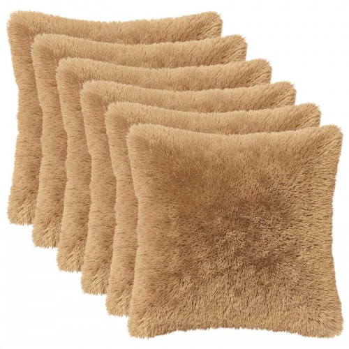 Pyntepuder HEERLEN 2 stk. gråbrun i PV fleece 30 x 30 cm