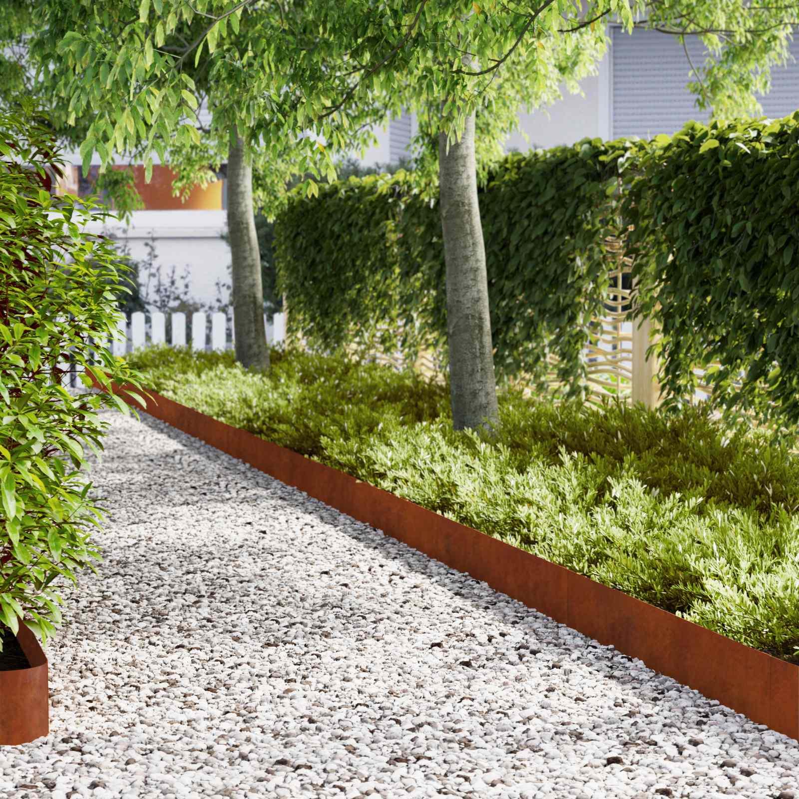 vidaXL Plænekant 30 stk. 20 x 103 cm Cortenstål Rusten