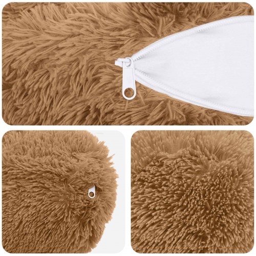 Pyntepuder HEERLEN 2 stk. i gråbrun PV fleece 15 x 40 cm