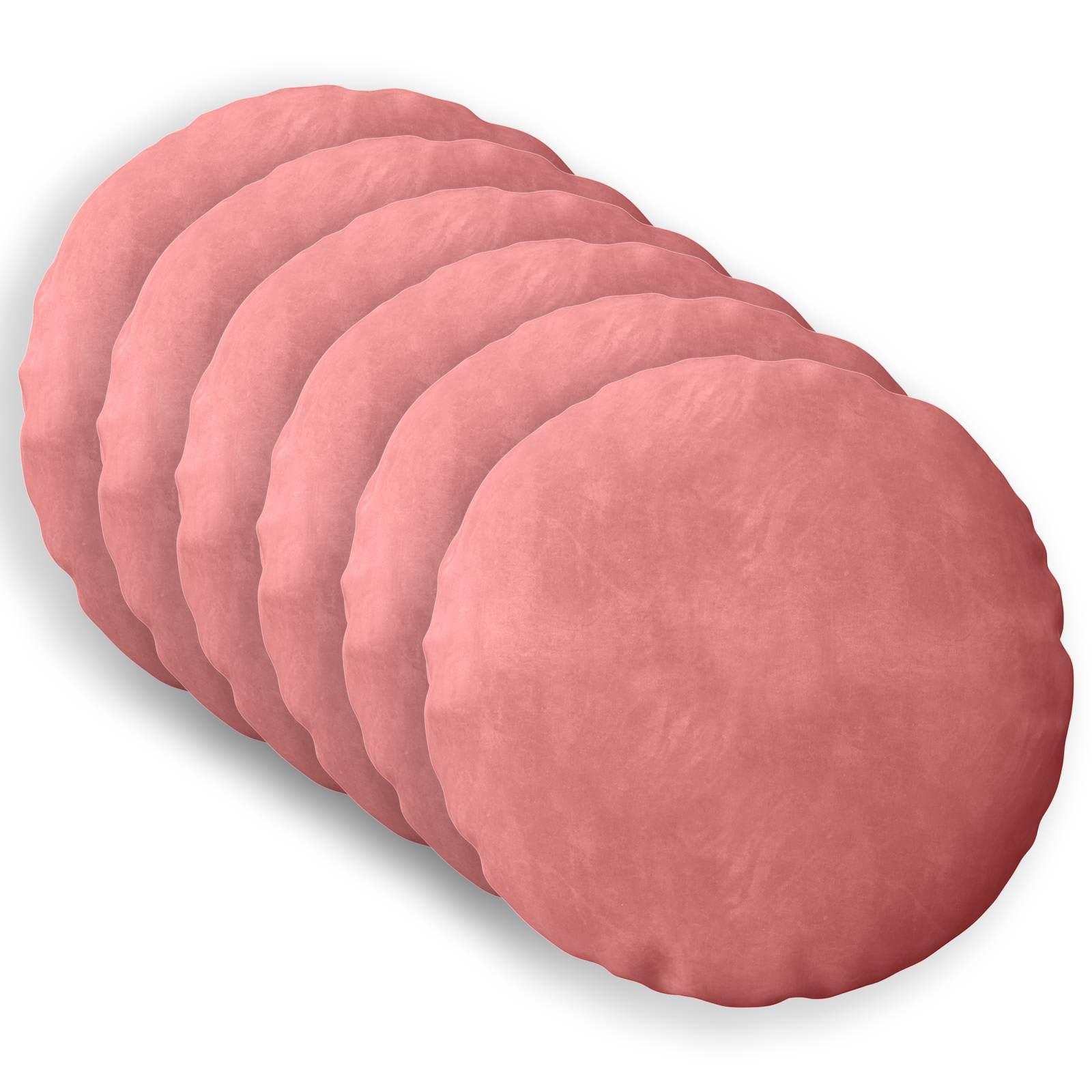 Pyntepuder HEERLEN 6 stk. i lyserød fløjl, Ø 60 cm