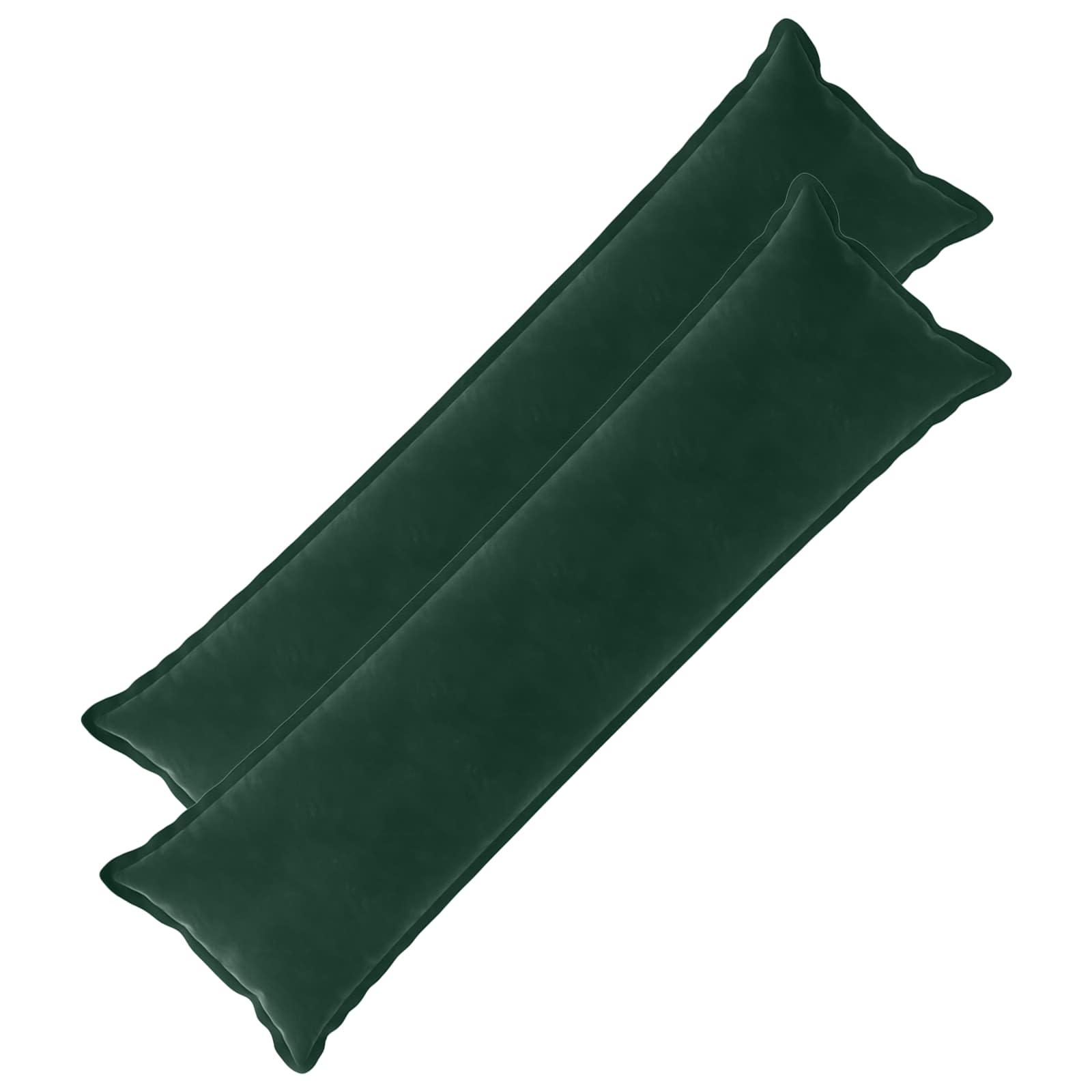 Lang pyntepude HOUTEN 2 stk. mørkegrøn fløjl 40 x 145 cm