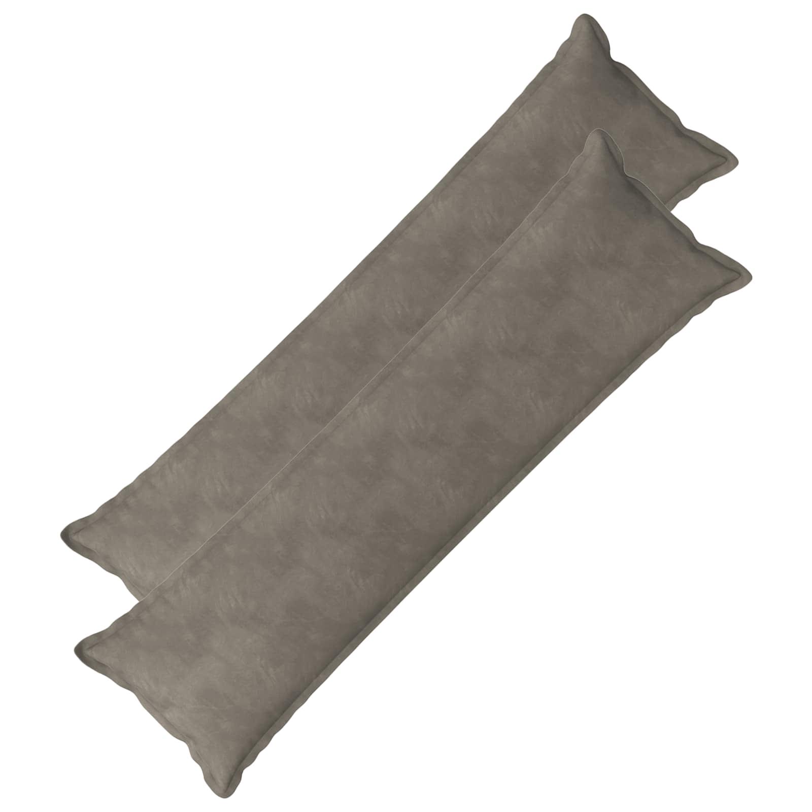 Lang pyntepude HOUTEN 2 stk. i lysegrå fløjl 40 x 145 cm