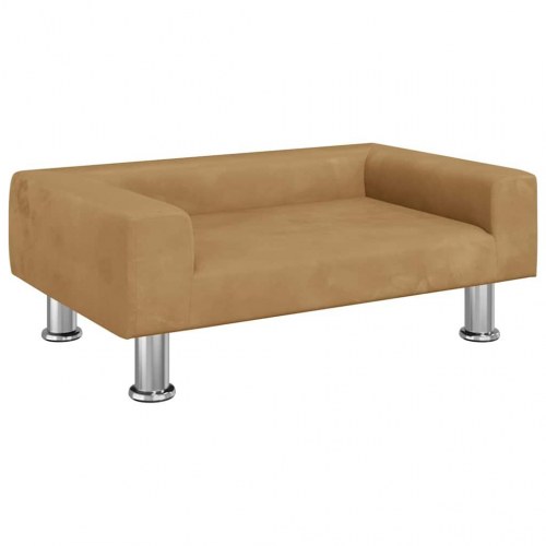 Hundeseng i velour 70 x 45 x 26,5 cm brun