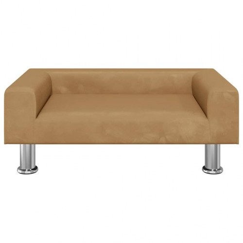 Hundeseng i velour 70 x 45 x 26,5 cm brun