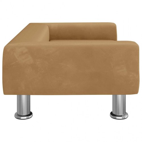 Hundeseng i velour 70 x 45 x 26,5 cm brun