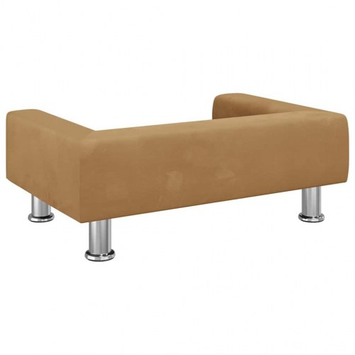 Hundeseng i velour 70 x 45 x 26,5 cm brun