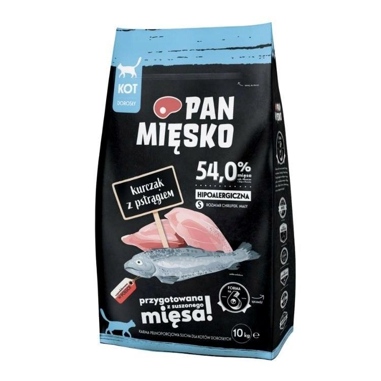 PAN MIĘSKO tørfoder til voksen kat med kylling og ørred 10 kg