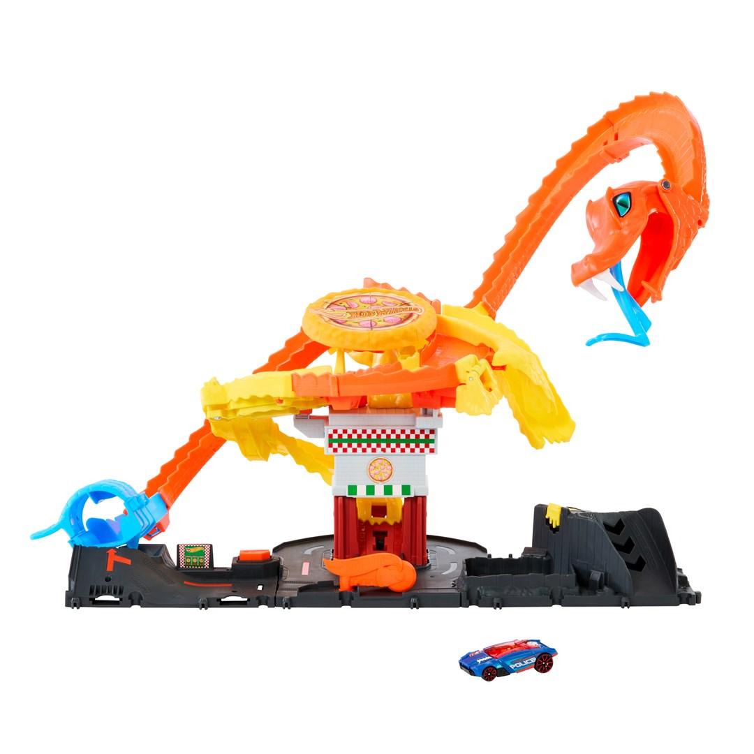 Mattel Hot Wheels City Cool Pizza Kobra-angreb bil- og banesæt