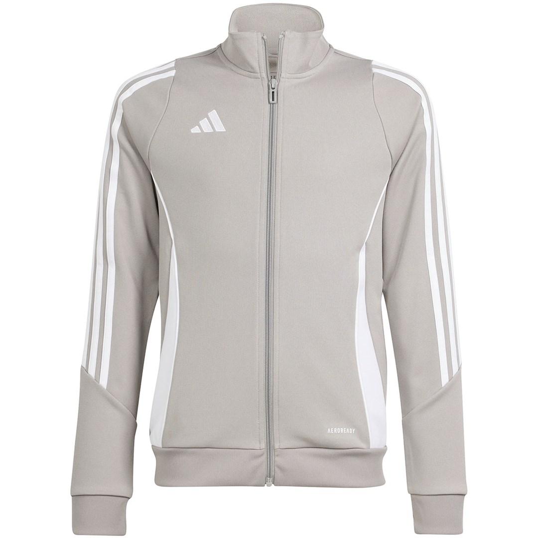 adidas Tiro 24 træningstrøje til børn med lynlås - grå, 152 cm