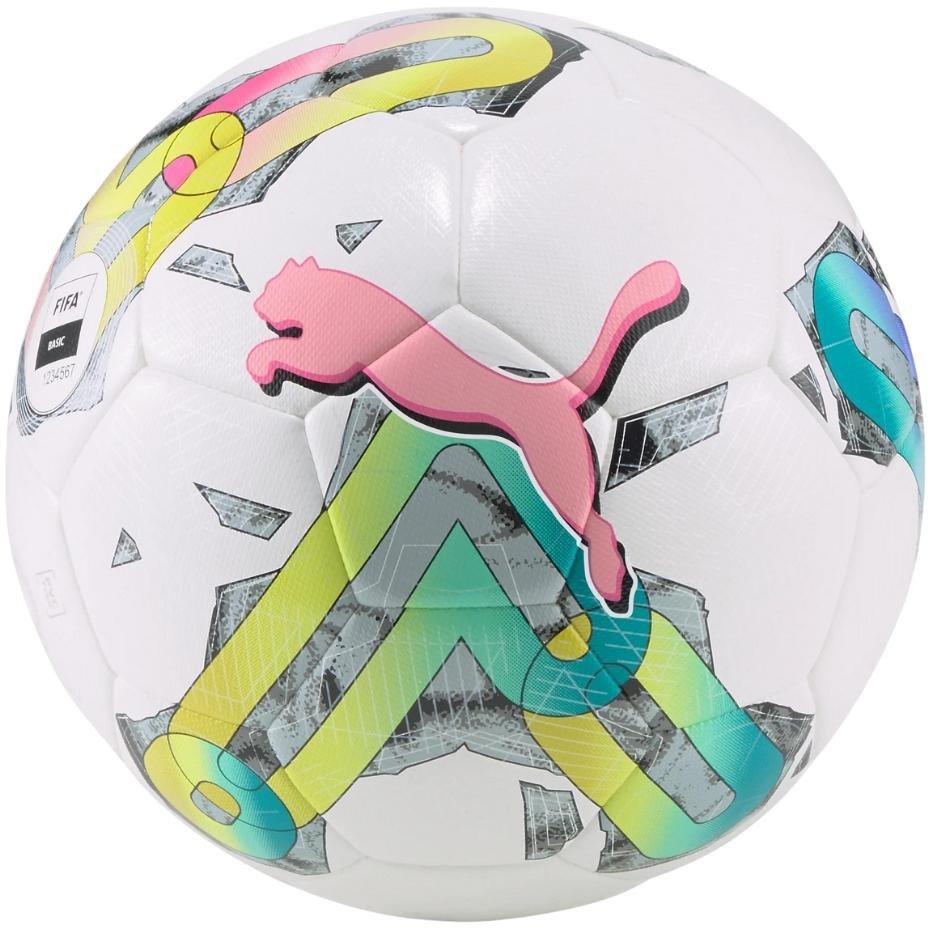 PUMA Orbita 4 HYB FIFA Basic fodbold str. 5 - hvid/grøn/pink