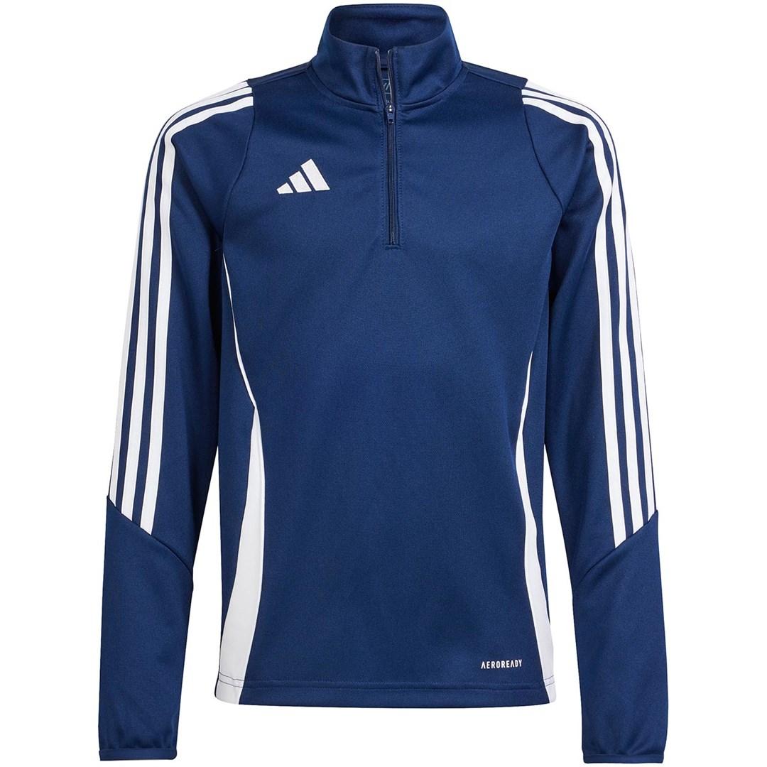 adidas Tiro 24 træningstrøje til børn med lynlås - marineblå, 140 cm