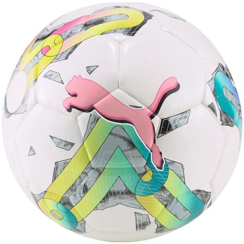 Puma Orbita 5 HYB fodbold str. 5 - hvid/grøn/pink