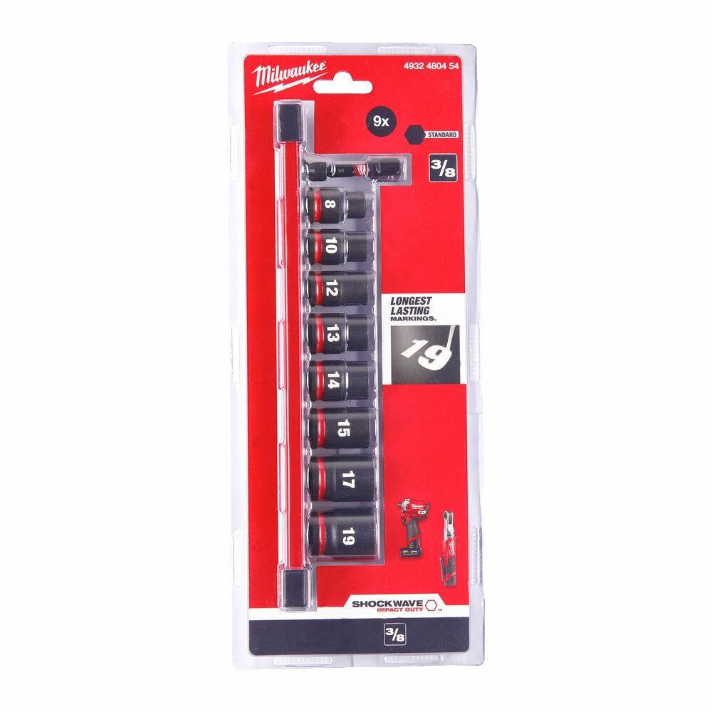 Milwaukee Shockwave 3/8" slagsokkelsæt 9 dele