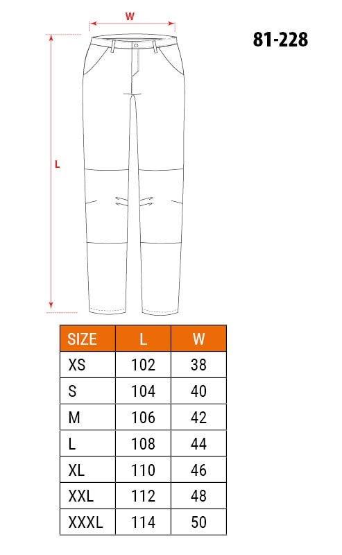 NEO Tools 81-228 arbejdsbukser i bomuld med elastan - XS