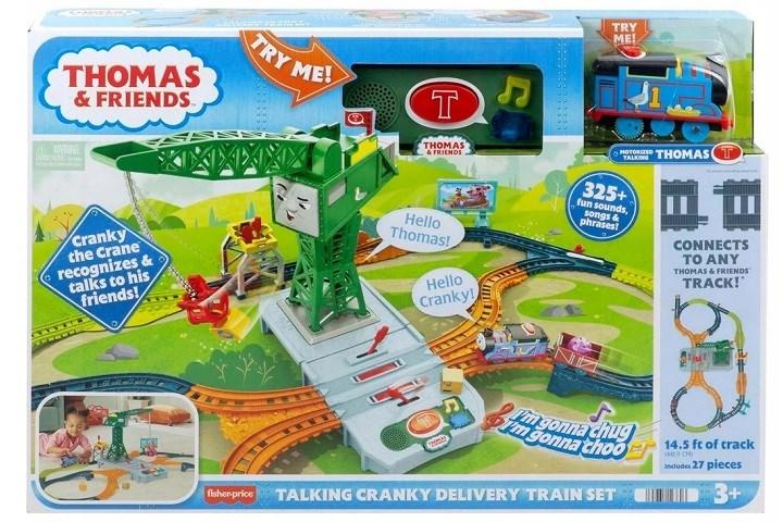 Fisher-Price Thomas & Friends Talende Cranky togbanesæt med arbejdskøretøj