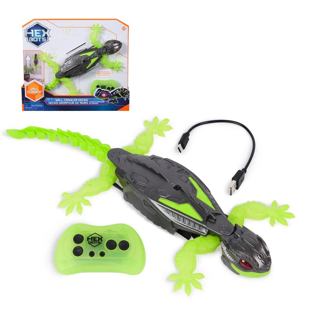 HEX BOTS Vægklatrende Gecko RC-robot - grøn/grå