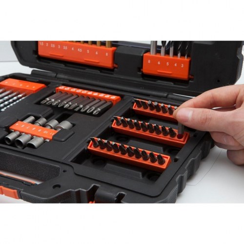 Black & Decker 76-delt bor- og bitssæt til træ, metal og sten 1,5-8 mm