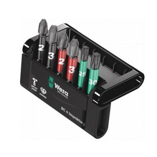 Wera Bit-Check 6 Impaktor 1 bitsæt med bitholder