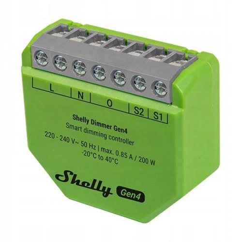 Shelly Dimmer Gen4 smart lysdæmper med Wi‑Fi og Bluetooth - grøn