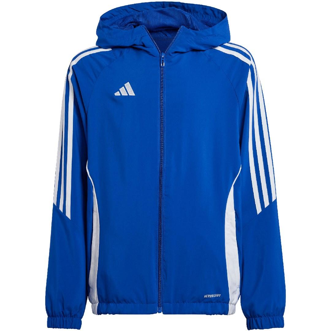 adidas Tiro 24 blå jakke med hætte 164 cm