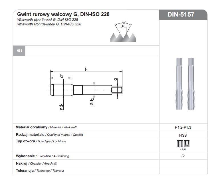 Gevindtap G 3/8" Whitworth rørgevind DIN-ISO 228 HSS