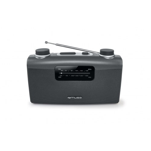 Muse M-058R bærbar analog radio AM/FM - sort/grå