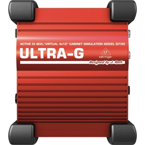 Behringer Ultra-G GI100 aktiv DI-boks med kabinet-simulering - sort/rød