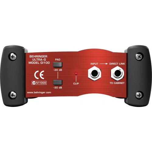 Behringer Ultra-G GI100 aktiv DI-boks med kabinet-simulering - sort/rød
