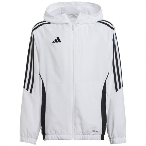 adidas Tiro 24 børnejakke med hætte hvid 164 cm