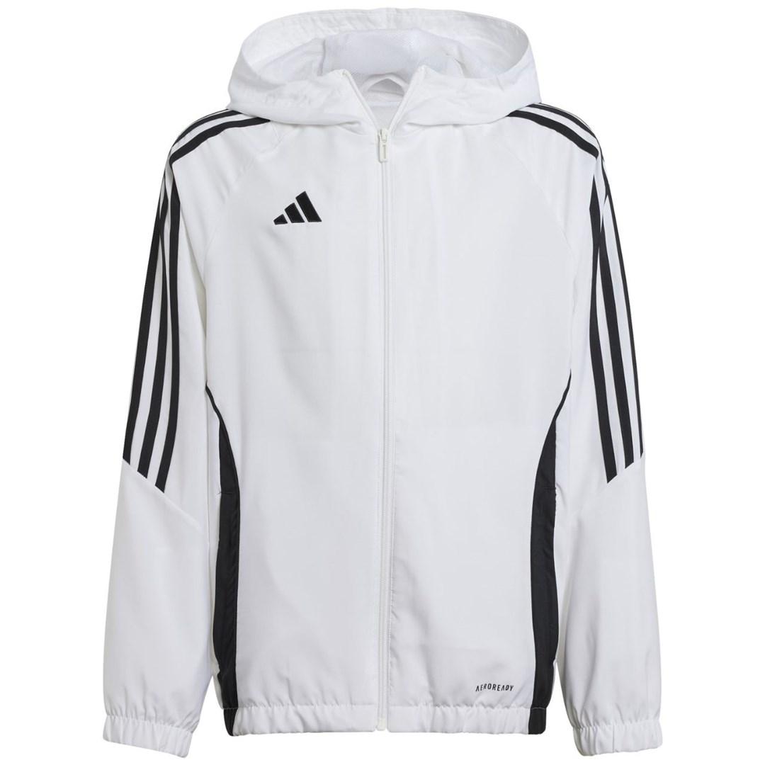 adidas Tiro 24 børnejakke med hætte hvid 164 cm