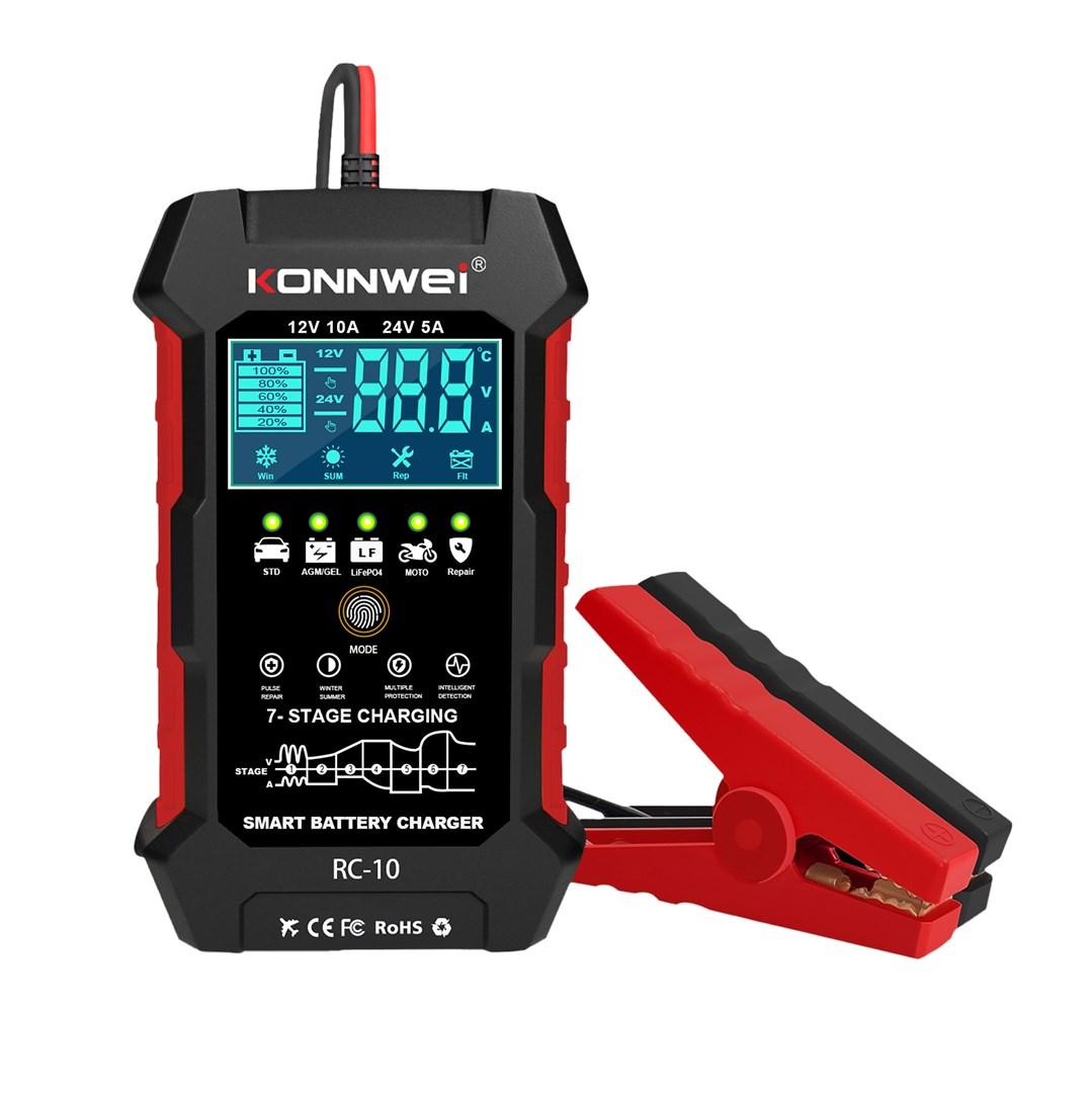 KONNWEI RC-10 batterioplader og ensretter 12 V/24 V