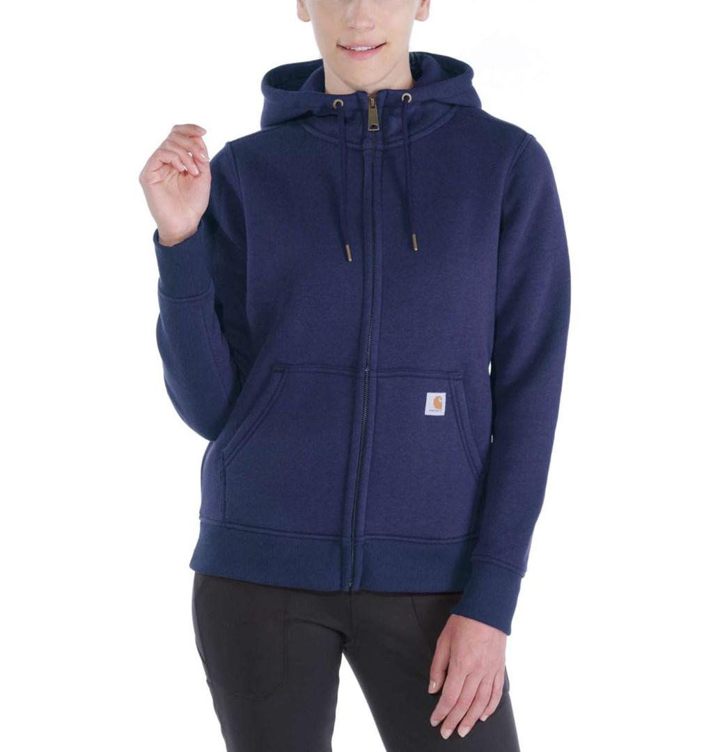 Carhartt Clarksburg hættetrøje med lynlås til dame - navy
