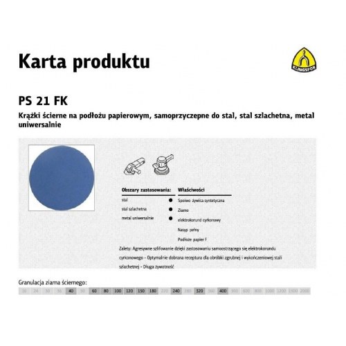 Klingspor PS 21 FK sliberondel 150 mm K60 50 stk