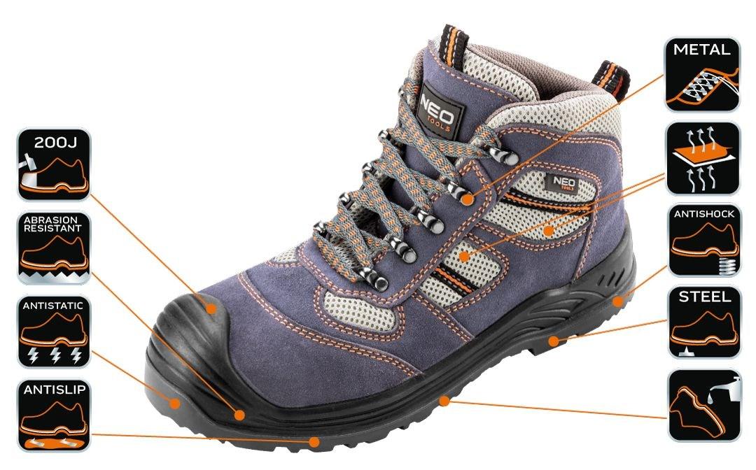 NEO Tools 82-046 sikkerhedsstøvler S1P str. 45