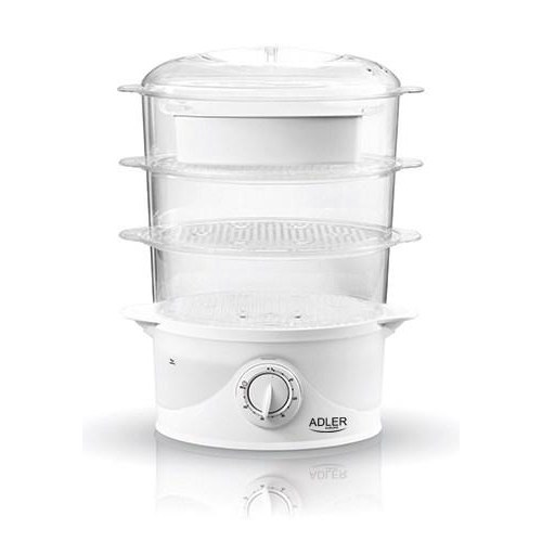 Adler AD 633 dampkoger med 3 kurve 9 l 800 W hvid