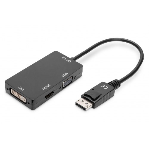 DIGITUS DisplayPort 3-i-1 adapter til HDMI, DVI og VGA