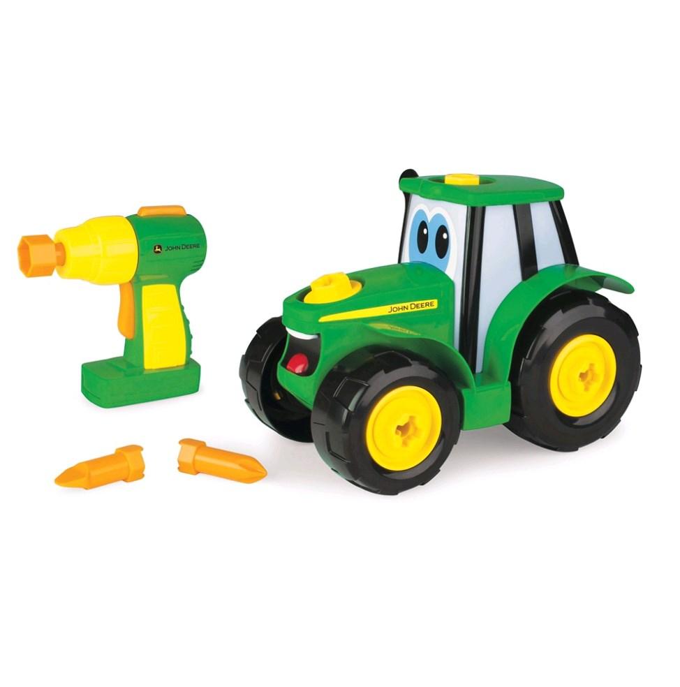 TOMY John Deere legetøjstraktor med legetøjsværktøj