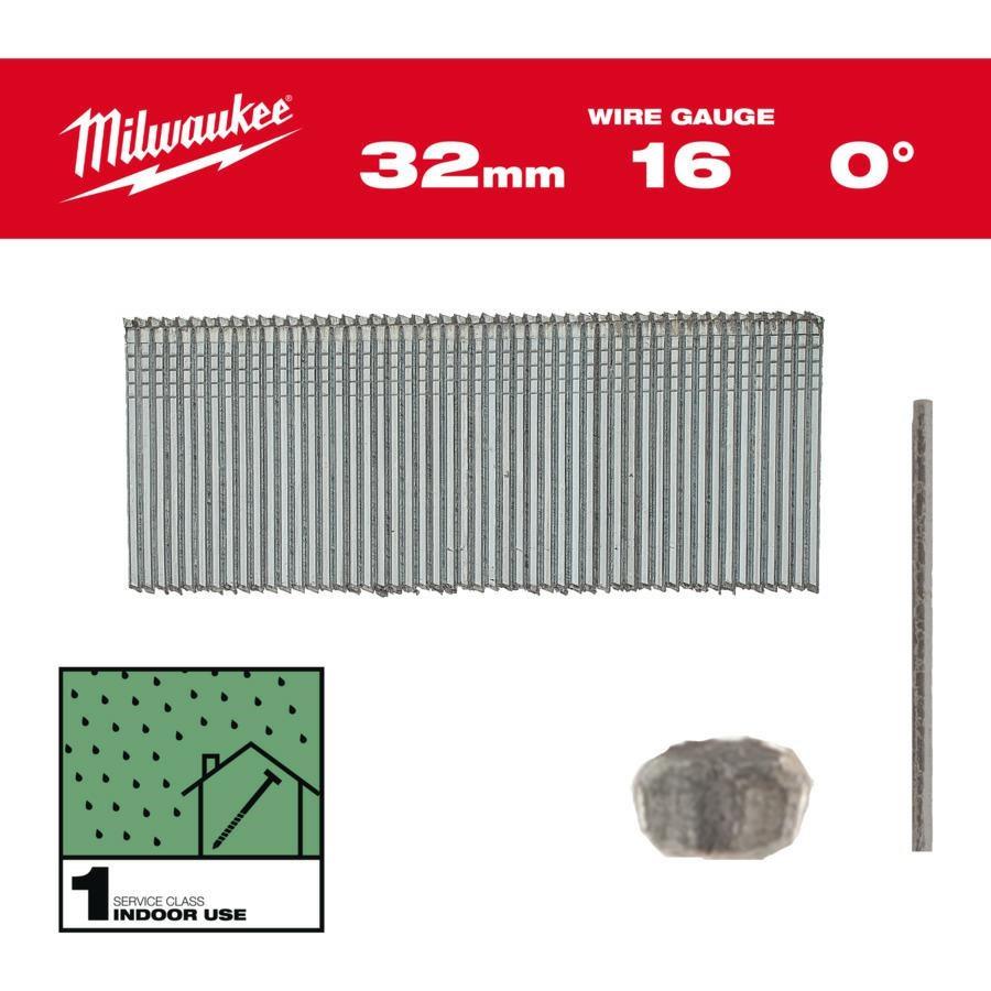 Milwaukee 16G 0° søm 25 mm til M18 FN16GS, 5.000 stk.