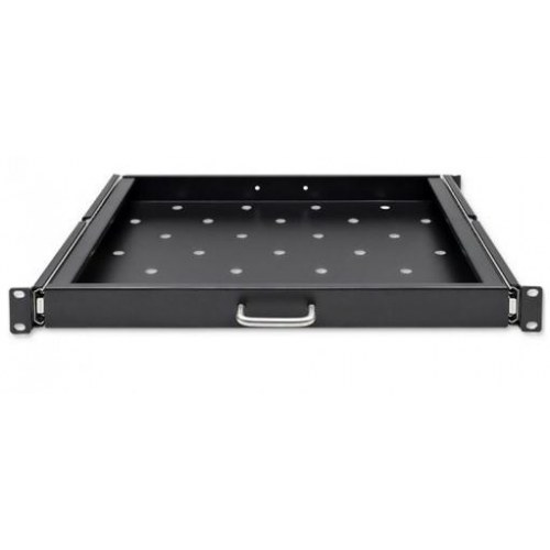 Qoltec 54509 rackhylde til elektronikskab 48 x 40 cm - sort