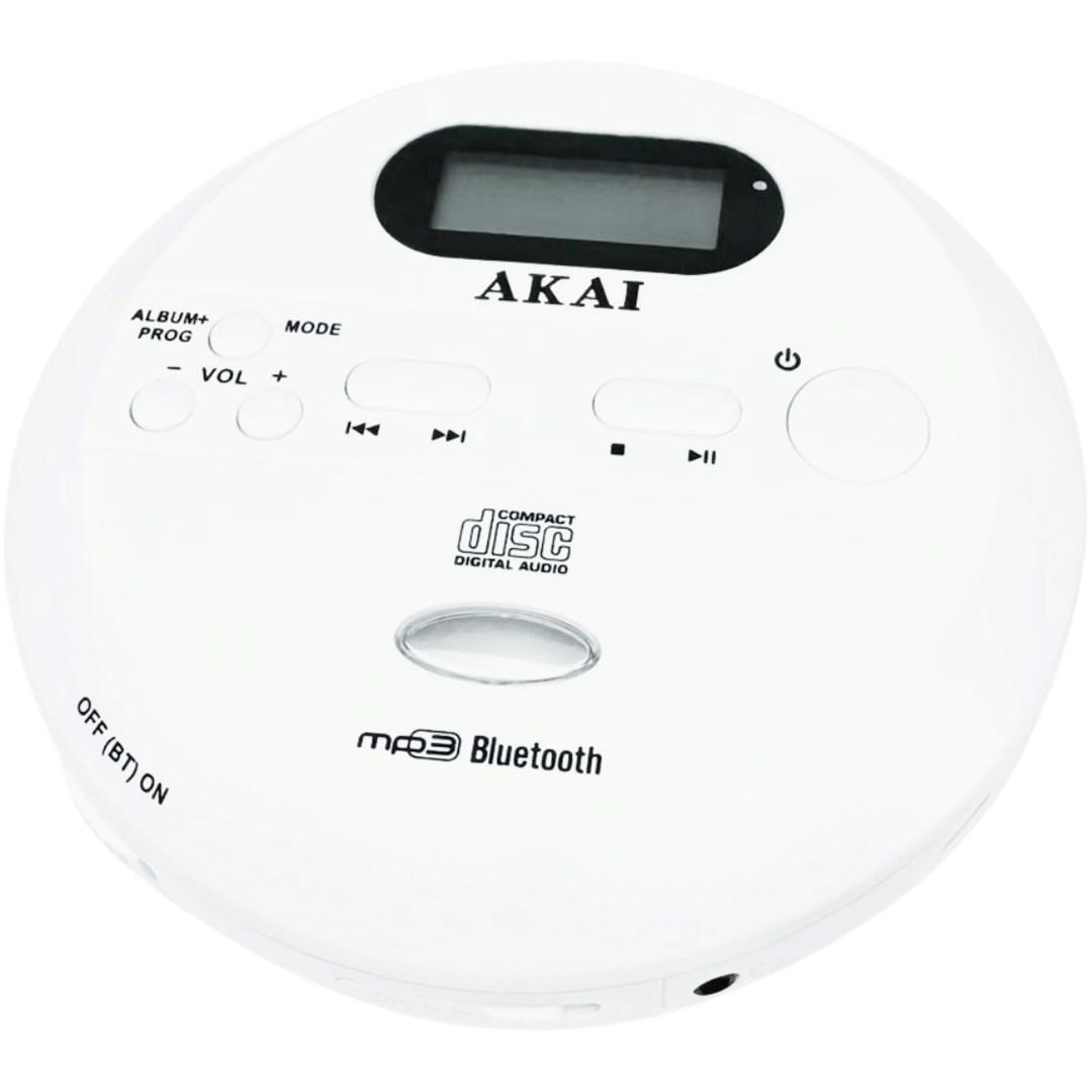 AKAI ACDP-100 bærbar CD-afspiller med Bluetooth - hvid