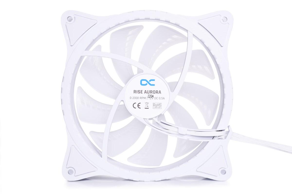 Alphacool Rise Aurora 140 mm kabinetblæser hvid