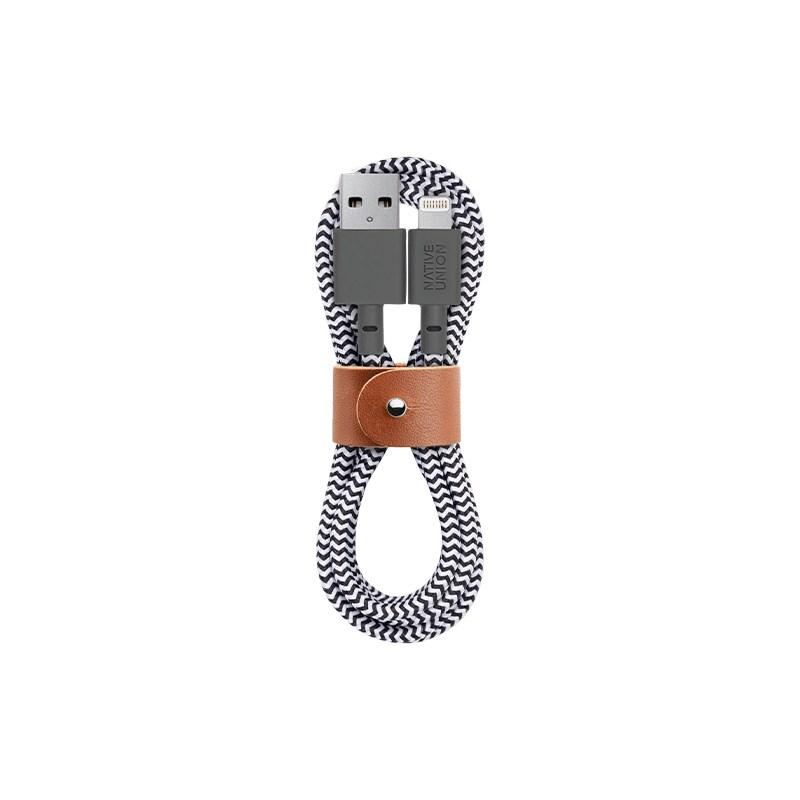 Native Union Lightning USB-kabel 3 m - sort, grå og hvid