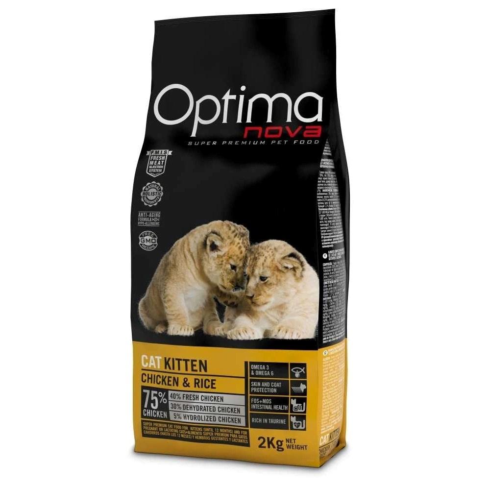 Optimanova Kitten kattetørfoder med kylling og ris 2 kg