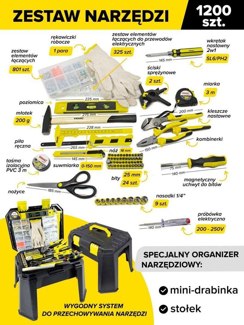 Universelt værktøjssæt 1200 dele 1/4" med organizer