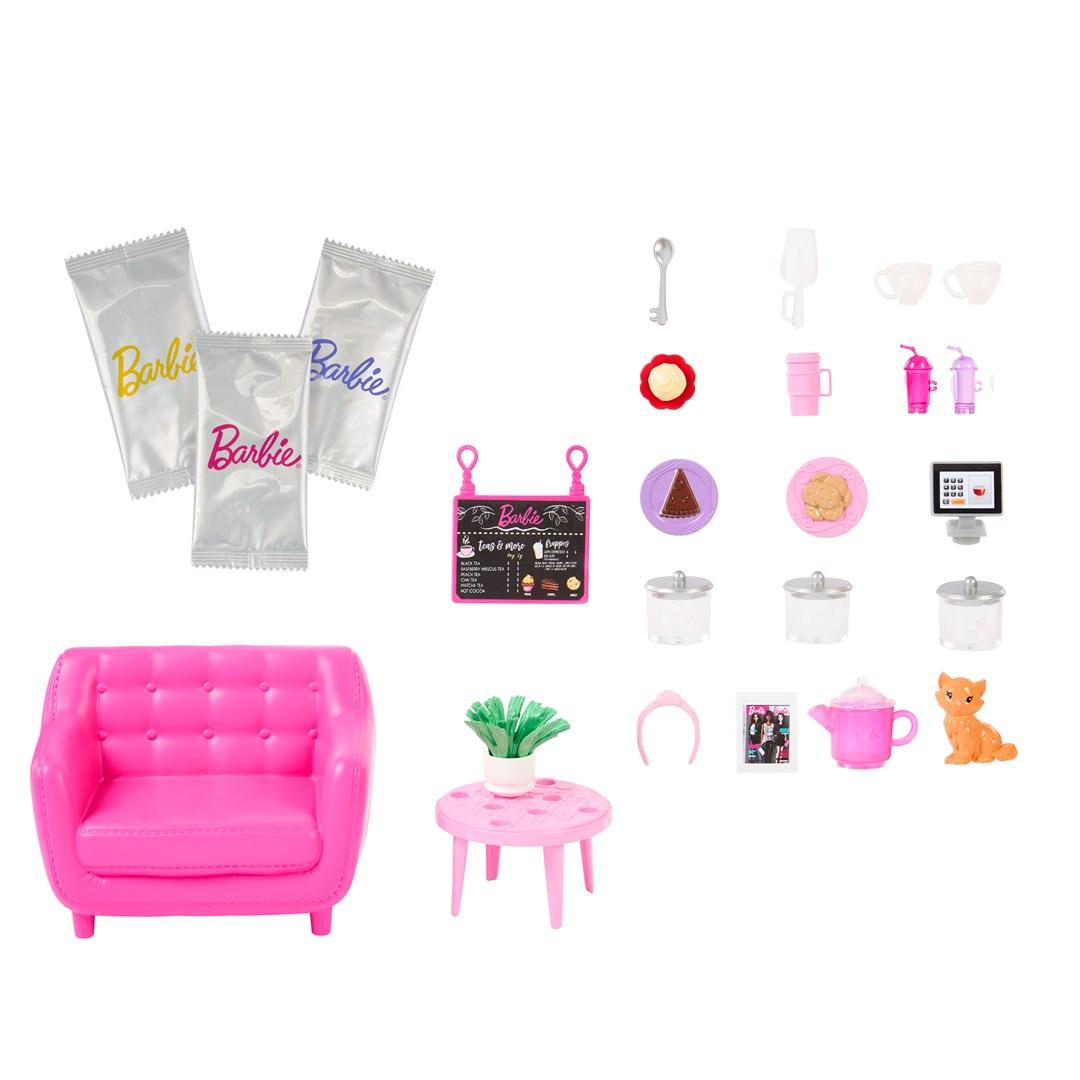 Barbie dukke med cafétilbehør og møbler