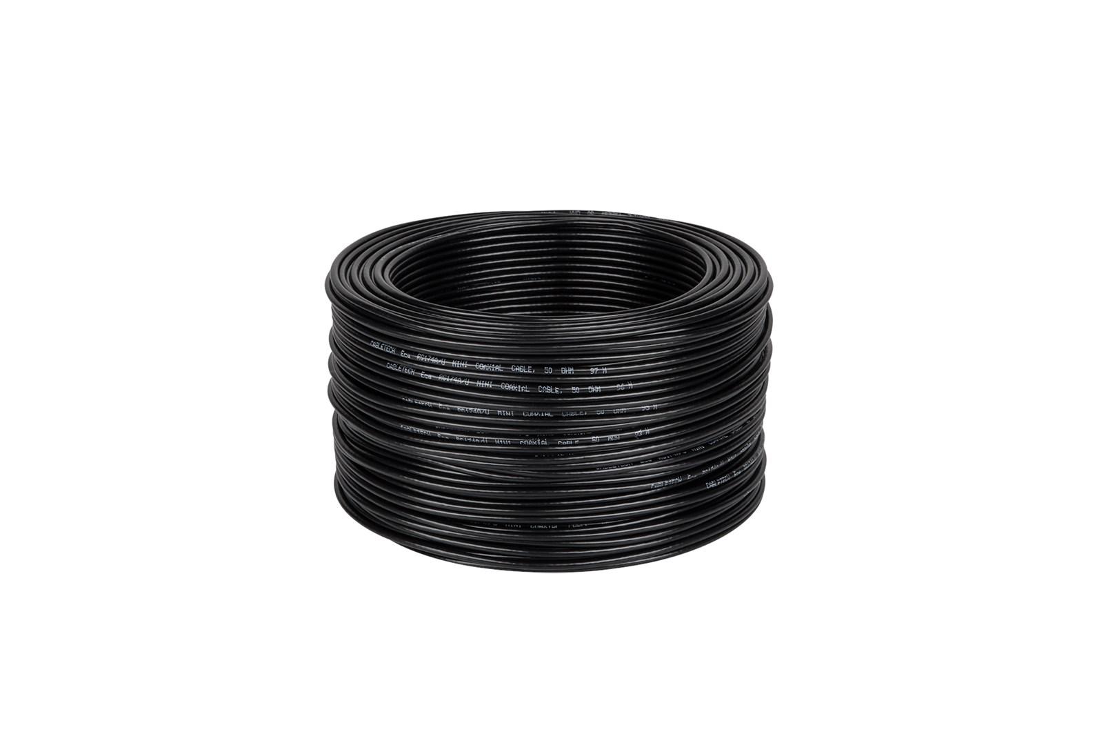 CABLETECH RG174 koaksialkabel 50 ohm 100 m sort