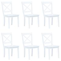 Spisebordsstole 6 stk. massivt gummitræ hvid