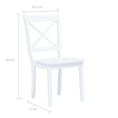 Spisebordsstole 6 stk. massivt gummitræ hvid