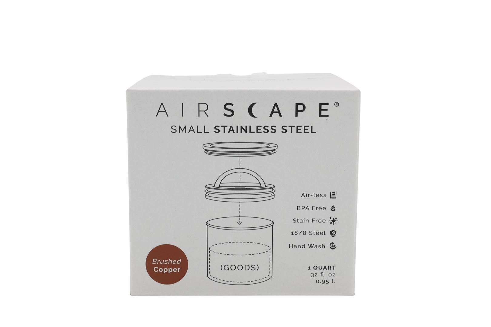 Airscape lille aroma-beholder i rustfrit stål 0,95 l - børstet kobber