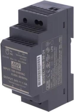 24 V DIN-skinnestrømforsyning 30 W ZS-24/30 sort